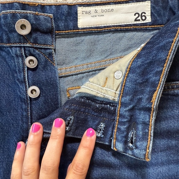 Rag & Bone Cambria Cutoff Denim Shorts Size 26 Button Fly Raw Hem - Picture 3 of 6